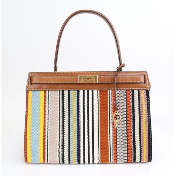 NWT Tory Burch LIMITED EDT Lee Radziwill STRIPE Satchel Bag Tote - Picture 2 of 11